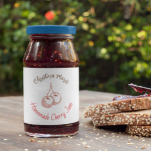 Small Organic Business Cherry Jam Label