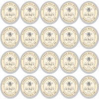 Small Oval Honey Label French Bee Queenline Jars