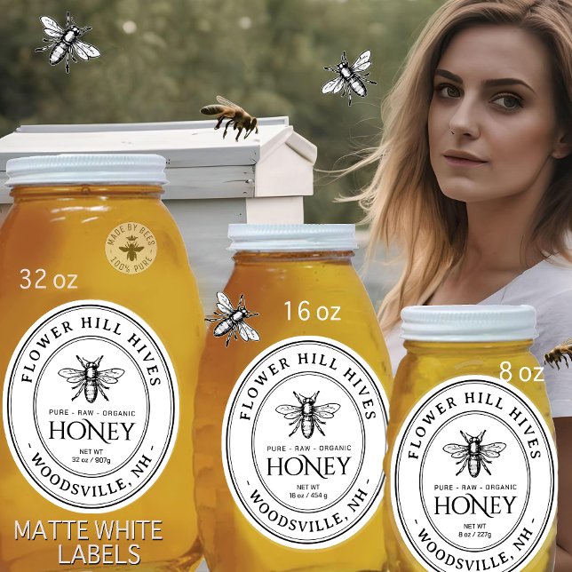 Small Oval Honey Label French Bee Queenline Jars (Creator Uploaded)