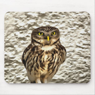 Small Owl In Camouflage Mouse Mat