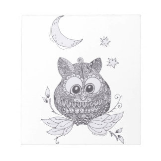 Small owl with moon notepad
