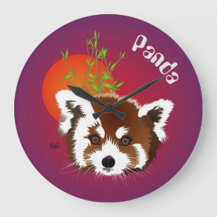 Small panda, Ailurus fulgens clock