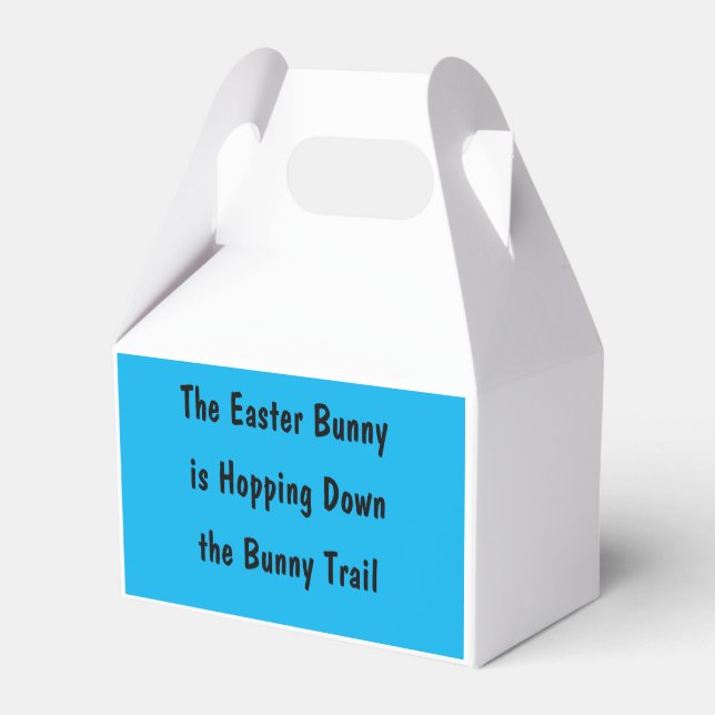 Small paper tote for Easter parties blue & yellow. Favour Box (Back Side)