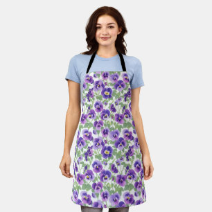 Small Pastel Purple Pansies Apron