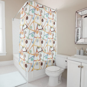 Small Pastel Triangles Shower Curtain