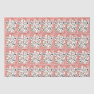 small peach mahjong tiles tissue paper