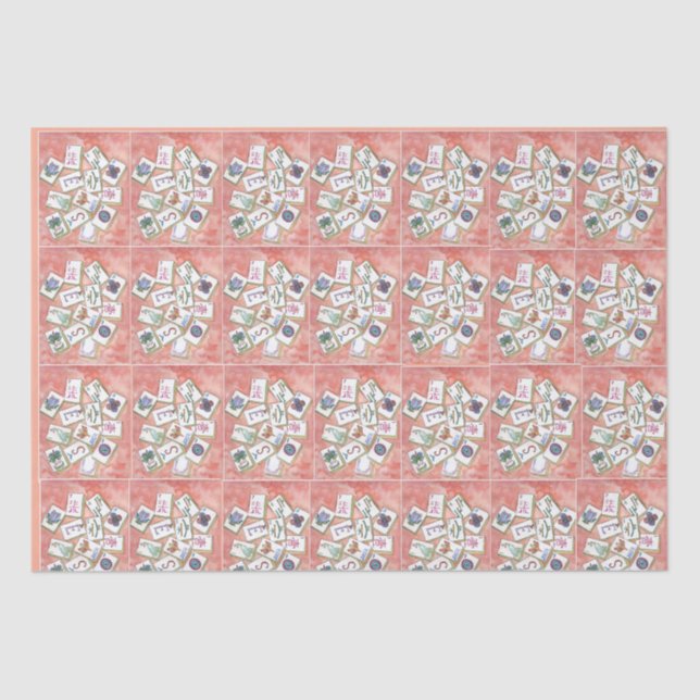 small peach mahjong tiles tissue paper (Front)