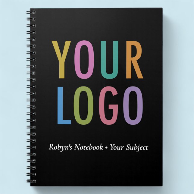 Small Personalised Notebook Custom Business Logo (MISOOK Small Black Notebook with Logo)