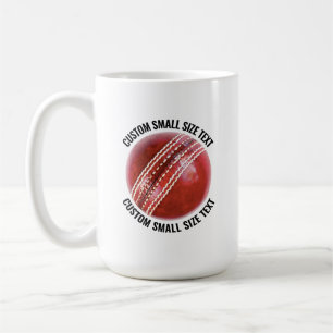 Small Personalised Text Cricket Ball 15 oz. Custom Coffee Mug