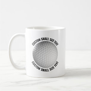 Small Personalised Text Golf Ball 11 oz. Custom Coffee Mug