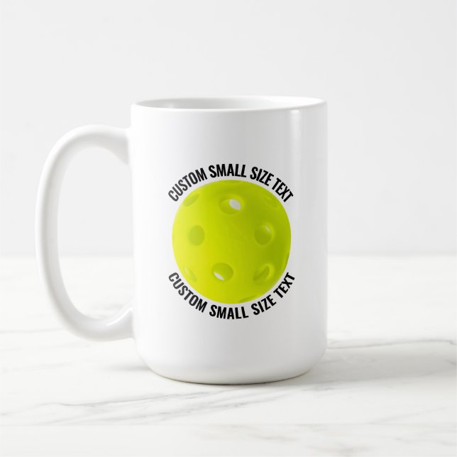 Small Personalised Text Pickleball 15 oz. Custom Coffee Mug (Left)