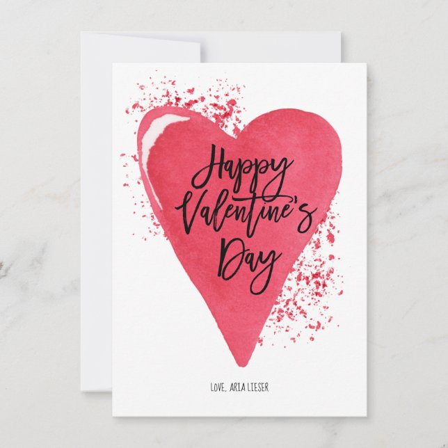 Small Personalised Valentines Day Card Red Heart (Front)