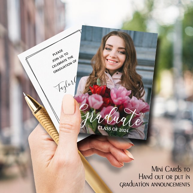 SMALL Photo Graduation Invitations (Small 3.5" x 2.5" graduation party cards to hand out or include in your graduation announcements.)