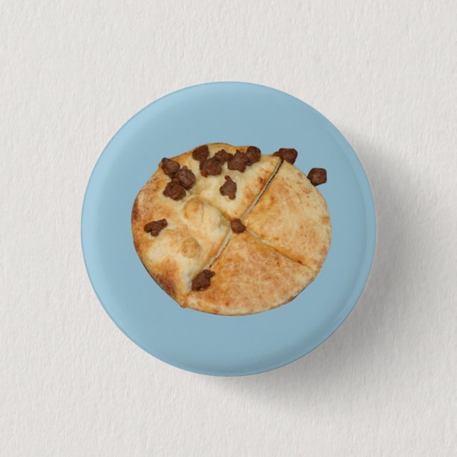 Small Pin- None Pizza With Left Beef 3 Cm Round Badge (Front)