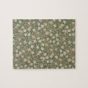 Small pink and white flower wallpaper design jigsaw puzzle