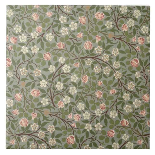 Small pink and white flower wallpaper design tile (Front)