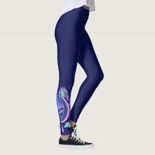 Small Pink & Blue  Water Dragon Leggings