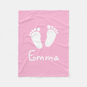 Small pink custom fleece blanket for new baby girl