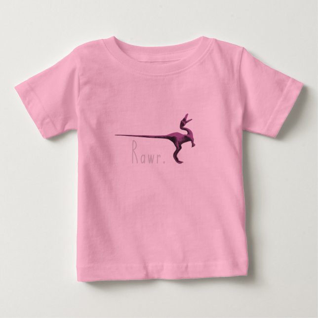 Small Pink Dinosaur Baby T-Shirt (Front)