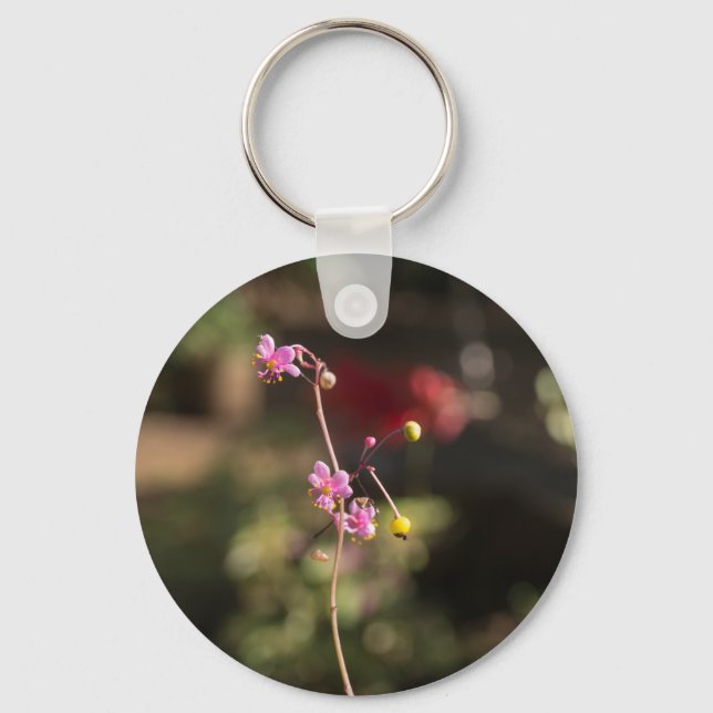 Small Pink Flowers Key Ring (Front)