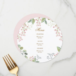 small pink flowers menu