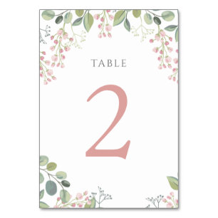 small pink flowers Table Number 2