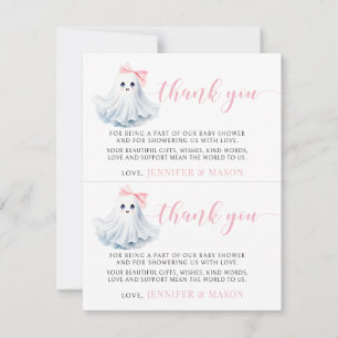 Small Pink Little Baby Boo Shower Thank You Cards