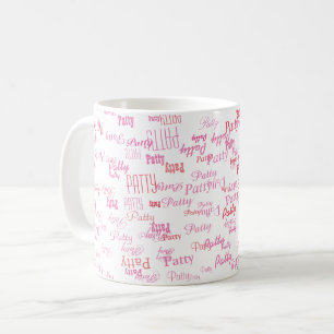 small pink names typography mug for her