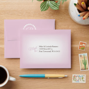 Small Pink, Pre-addressed RSVP Enclosure Envelope