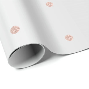 Small Polka Dots Grey Pink Rose Gold Bridal Pastel Wrapping Paper