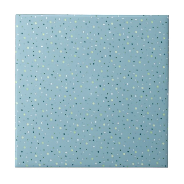 Small polka dots on light blue. tile (Front)