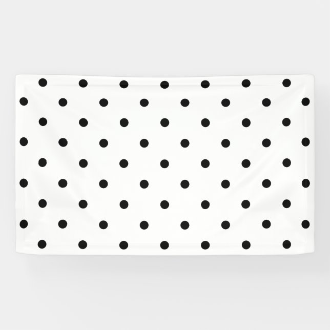 Small Polka Dots Pattern: Black & White Banner (Horizontal)