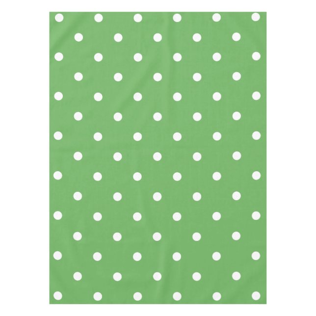 Small Polka Dots Pattern: Green Tablecloth (Front)