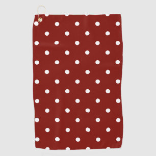 Small Polka Dots Pattern: Maroon Golf Towel
