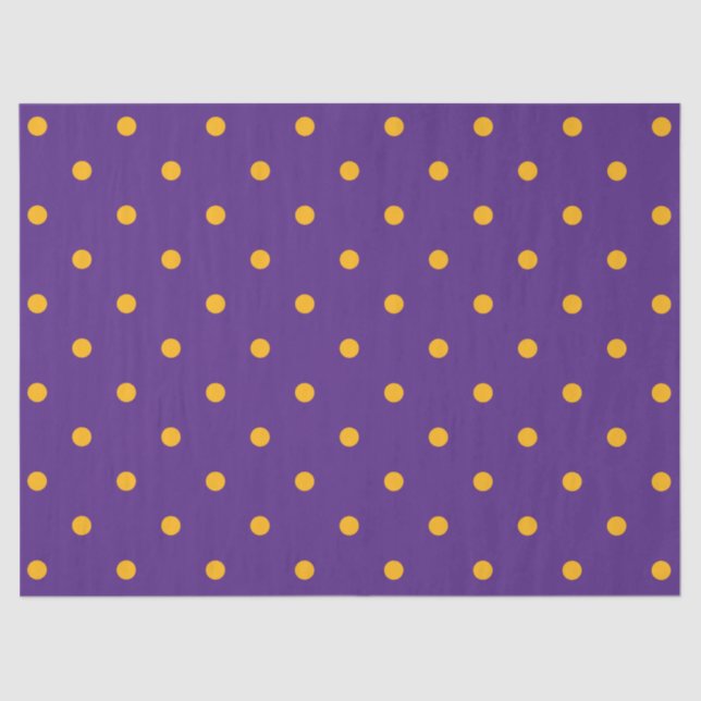 Small Polka Dots Pattern: Purple & Gold Tissue Paper (Front)