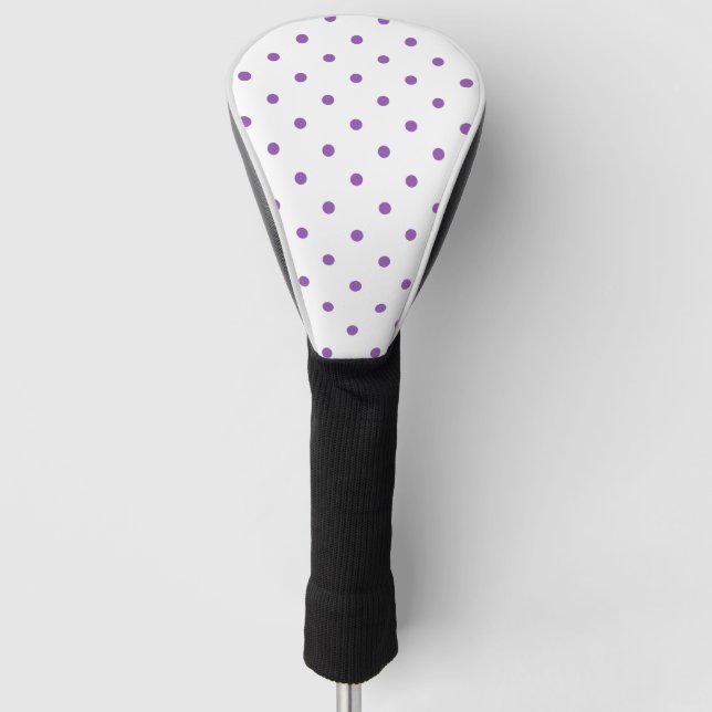 Small Polka Dots Pattern: Purple Golf Head Cover (Front)
