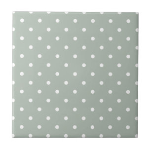 Small Polka Dots Pattern: Sage Green Tile