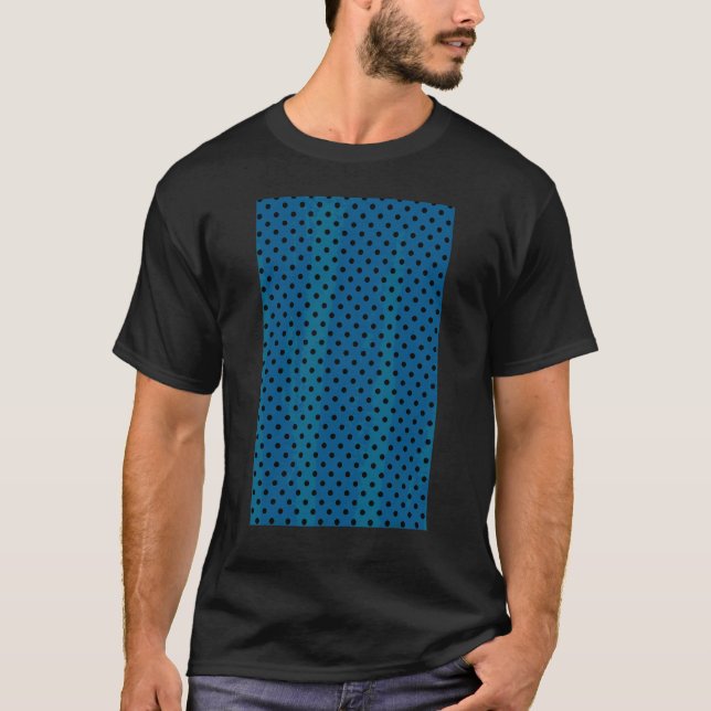 Small Polkadot Geometric Pattern Turquoise Blue An T-Shirt (Front)