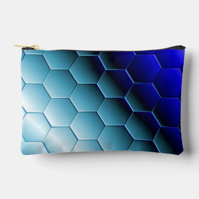 Small Pouch: Featuring a Hexagon Gradient Pattern Accessory Pouch (Front)