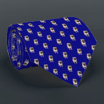 Small Pug Puppy Pattern on Light Navy Blue Tie<br><div class="desc">Small Pug Puppy Pattern on Light Navy Blue. Polka dot pattern.</div>
