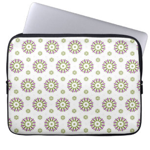 Small Purple and Green Geometric Rosettes Laptop Sleeve