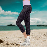 Small Purple Hearts Pattern Over Black Leggings<br><div class="desc">This fun design features a pattern of small linked purple hearts over a black background and pastel purple waistband.</div>