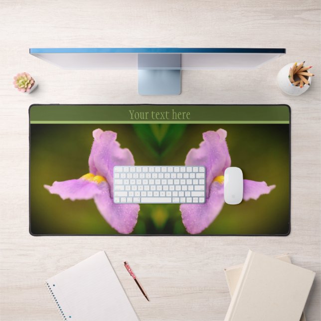 Small Purple Wild Orchid Flower Personalised Desk Mat (Office 1)