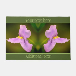 Small Purple Wild Orchid Flower Personalised Doormat