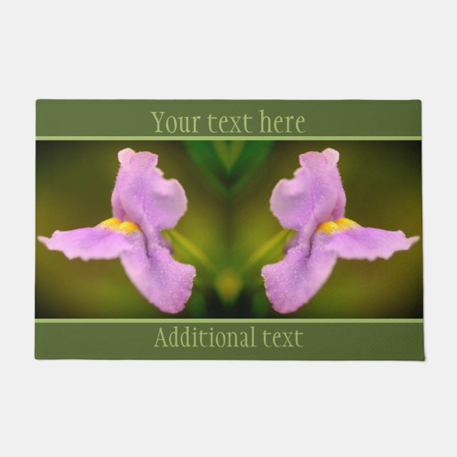 Small Purple Wild Orchid Flower Personalised Doormat (Front)