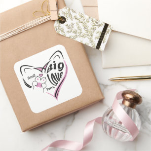 Small Purrs, Big Love. Square Sticker