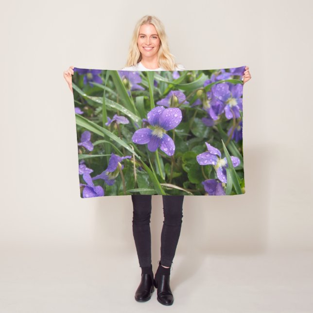 Small Rainy Violets Blanket (In Situ)