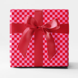 Small Red and Pink Chequered Wrapping Paper