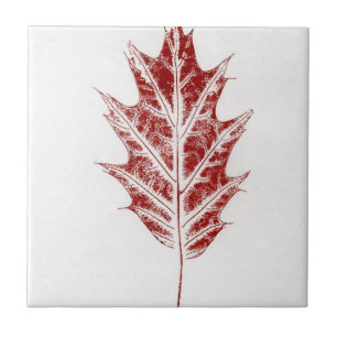 Small red autumn leaf tile