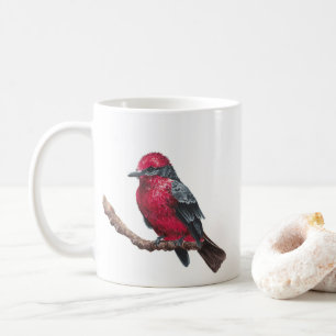 Small red bird coffee mug